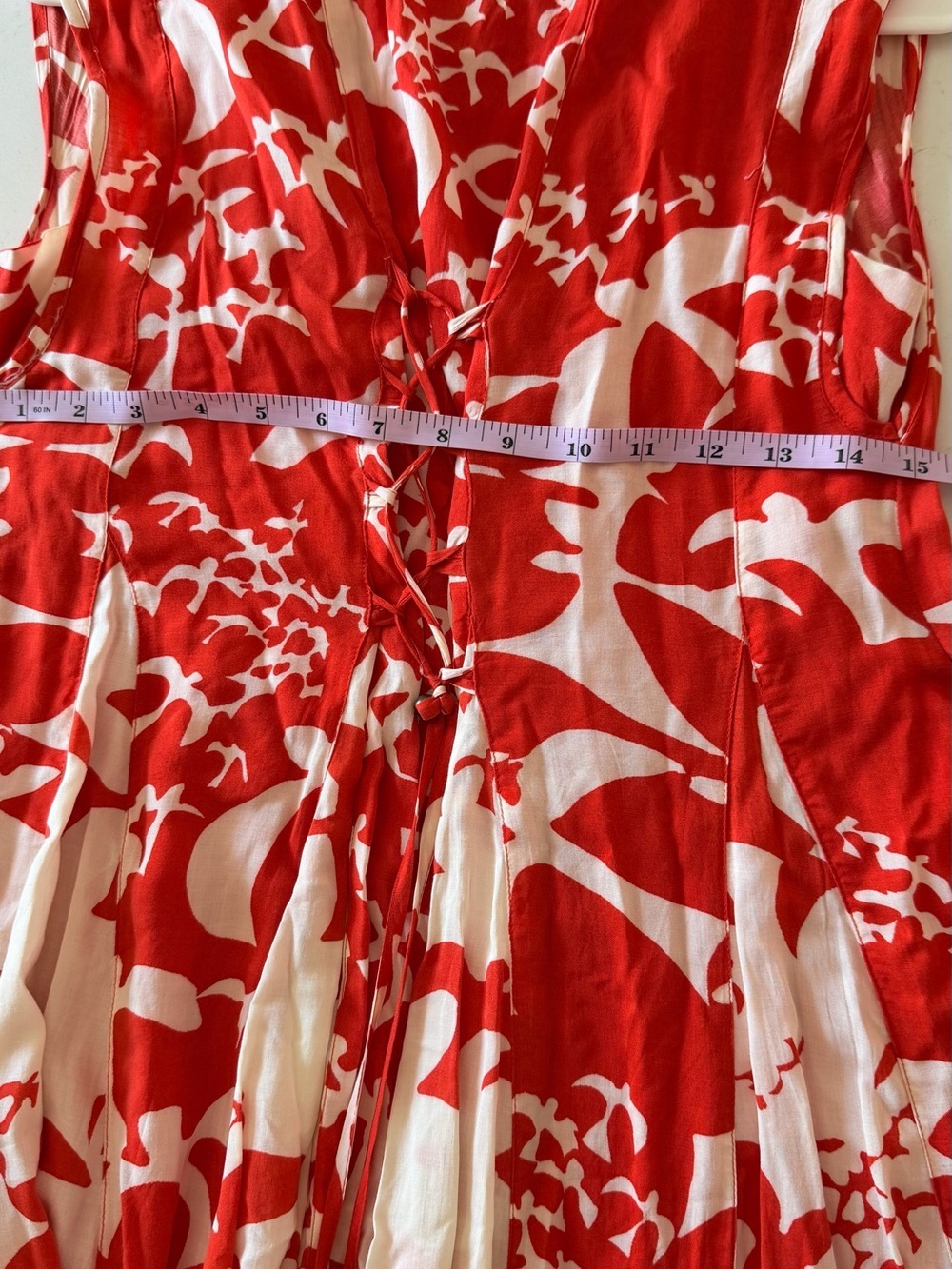 Maeve for Anthropologie orange and white bird print dress sz XS - Picture 5 of 7